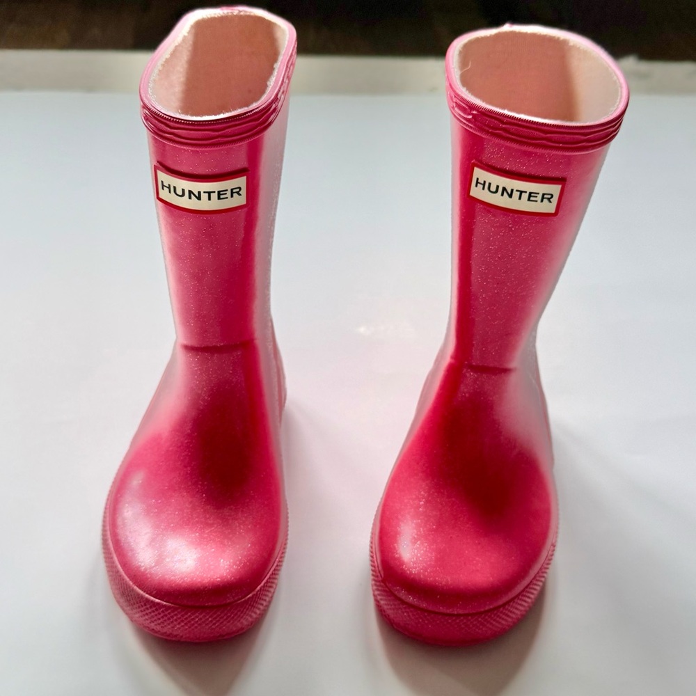 Hot pink glitter Hunter boots